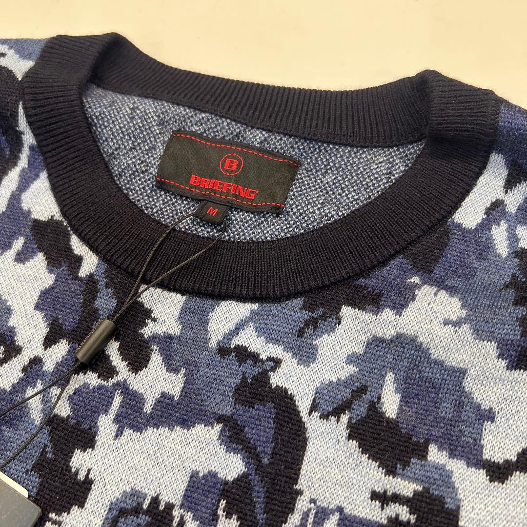 新品　BRIEFING MS CAMO JQ CREW NECK KNIT