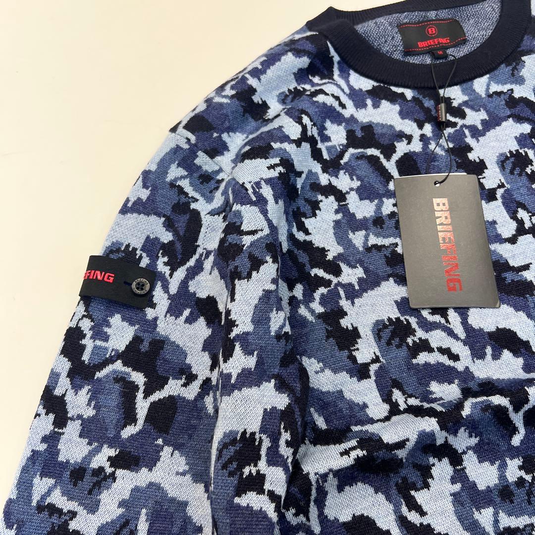 新品　BRIEFING MS CAMO JQ CREW NECK KNIT