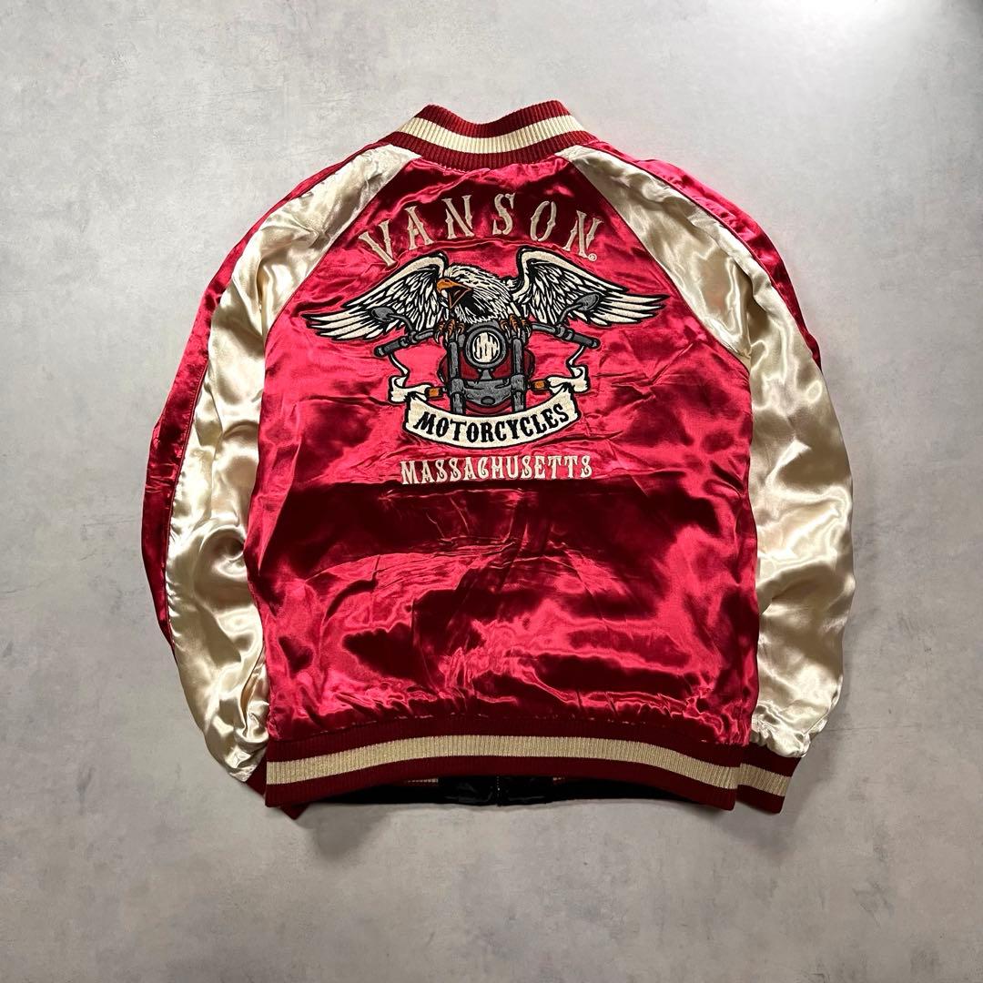 VANSON リバーシブル スカジャン スター ロゴ 刺繍 バンソン 星 鷹