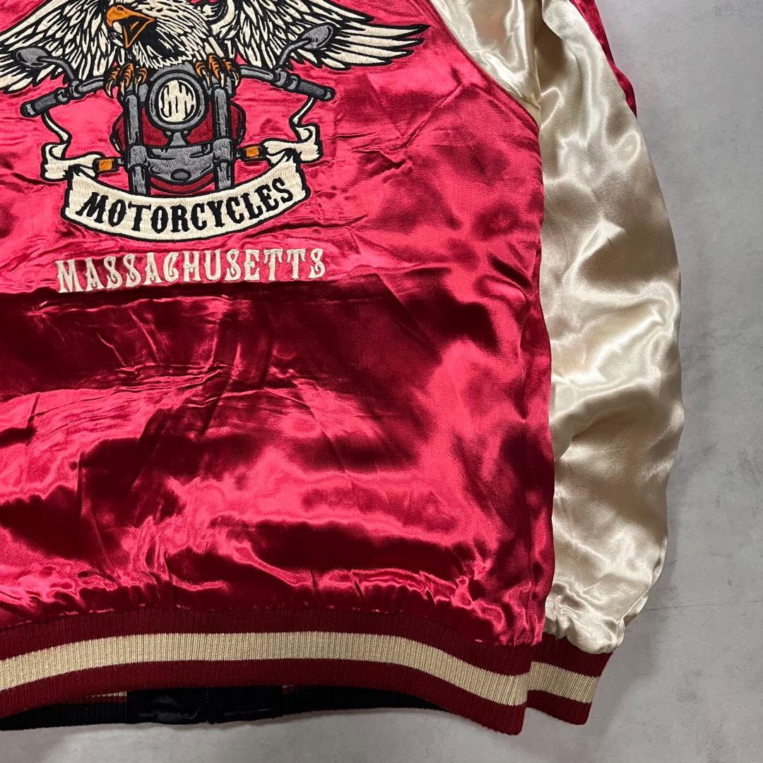 VANSON リバーシブル スカジャン スター ロゴ 刺繍 バンソン 星 鷹