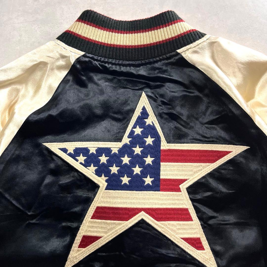 VANSON リバーシブル スカジャン スター ロゴ 刺繍 バンソン 星 鷹