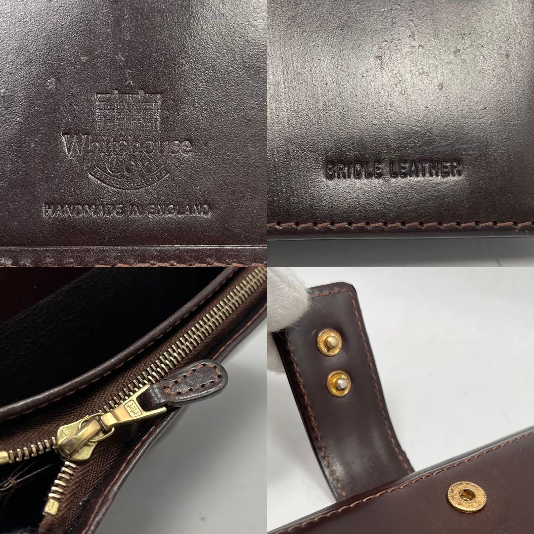 Whitehouse cox 二つ折り財布　ブラウン　ブライドルレザー　希少