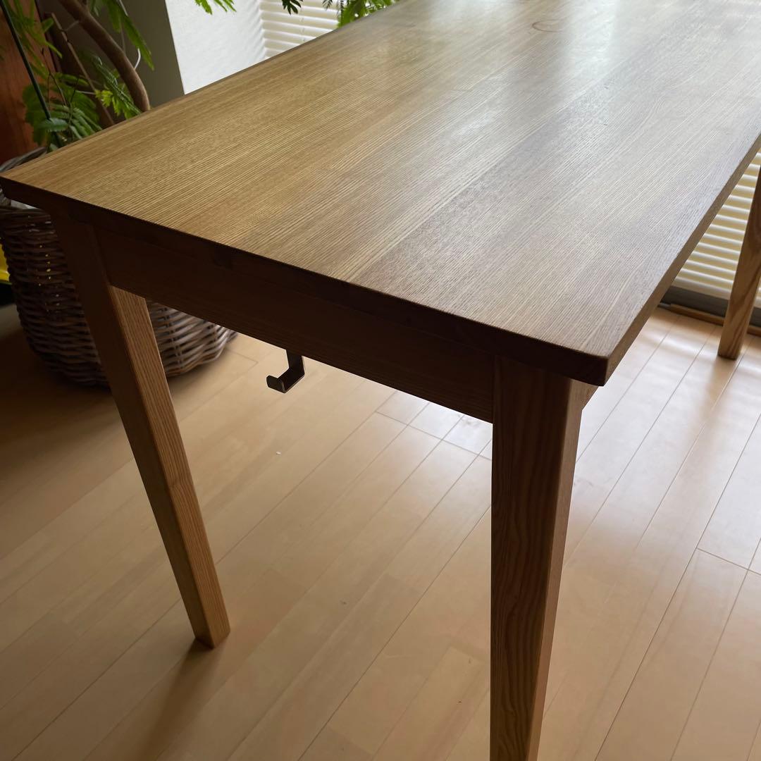 無印良品　タモ　無垢材　デスク
