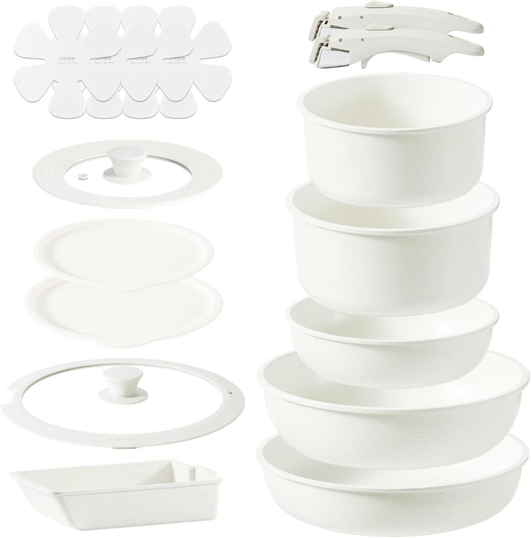 CAROTEカローテ フライパンセット 16点 ベージュ アイスクリームシリーズ