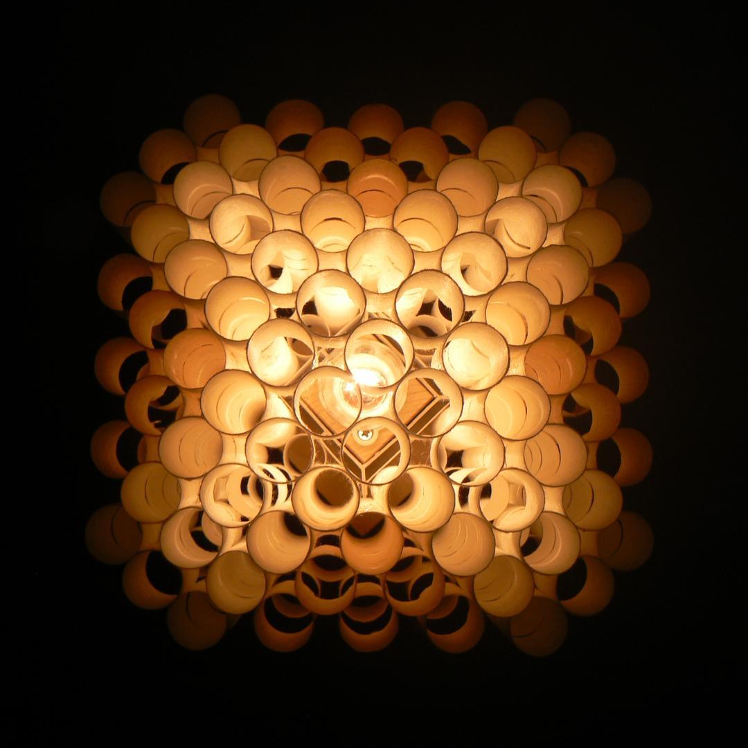 和紙の手作りランプシェード　美濃和紙使用　[ 楽 ] 9-1　癒しの一点物作品