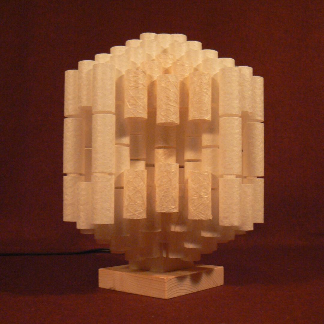 和紙の手作りランプシェード　美濃和紙使用　[ 楽 ] 9-1　癒しの一点物作品