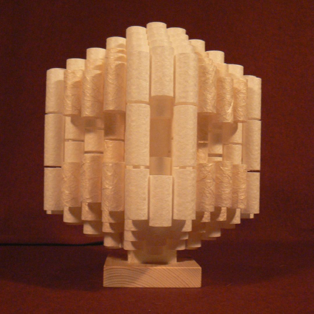 和紙の手作りランプシェード　美濃和紙使用　[ 楽 ] 9-1　癒しの一点物作品