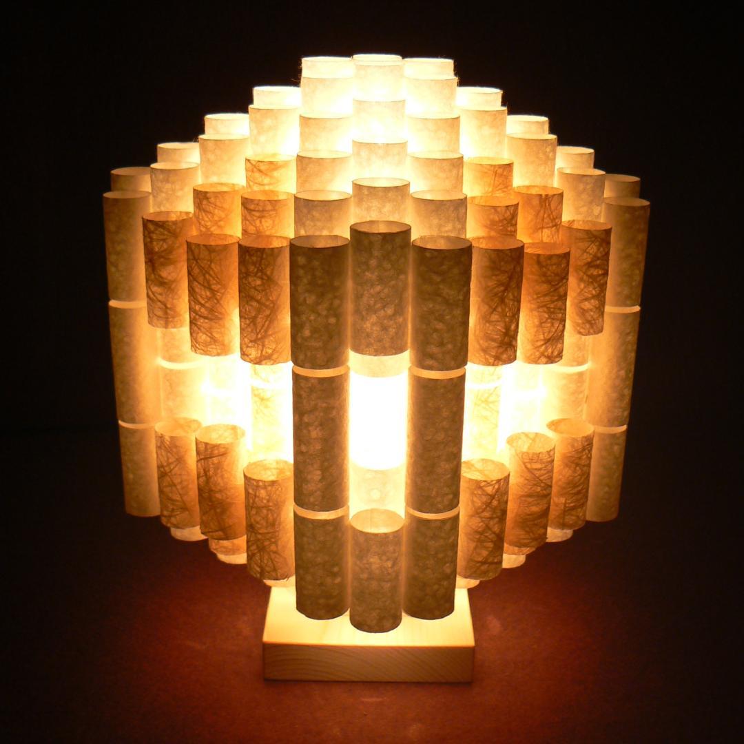 和紙の手作りランプシェード　美濃和紙使用　[ 楽 ] 9-1　癒しの一点物作品