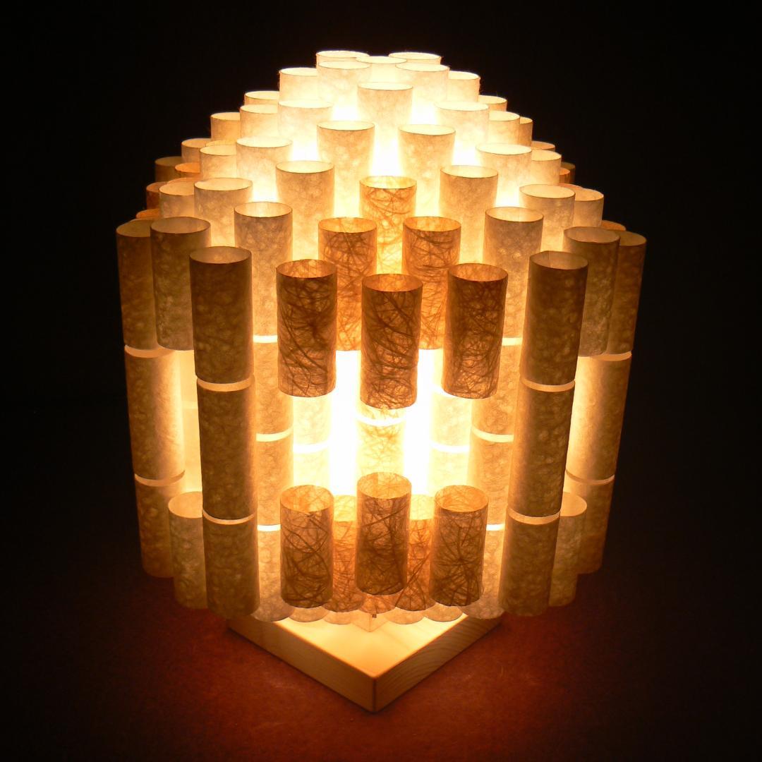 和紙の手作りランプシェード　美濃和紙使用　[ 楽 ] 9-1　癒しの一点物作品