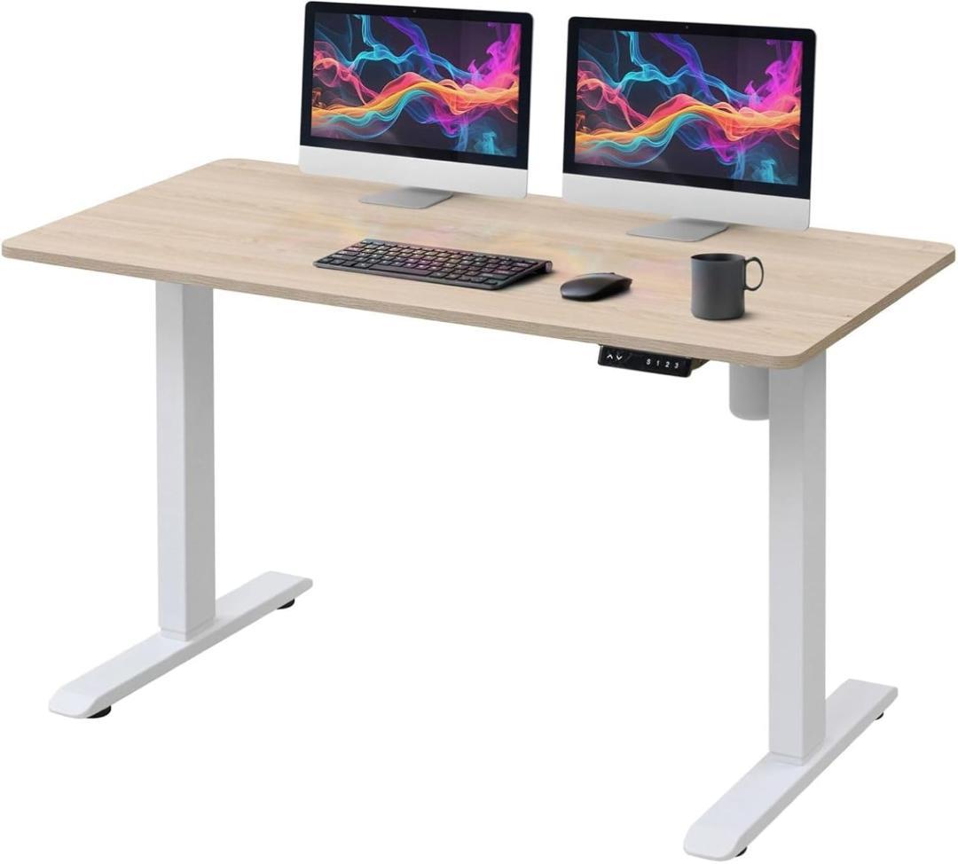 電動 昇降式デスク 衝突検知 USBコンセント付きAED-1260 WO/MWH