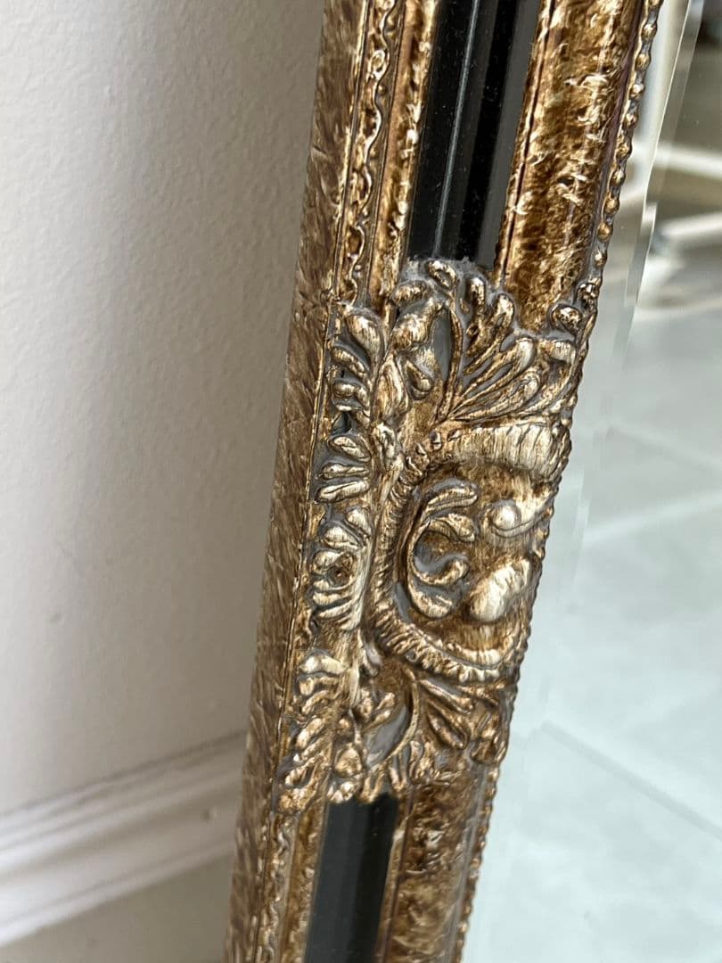 アンティーク調　鏡　フレーム スタンドミラー