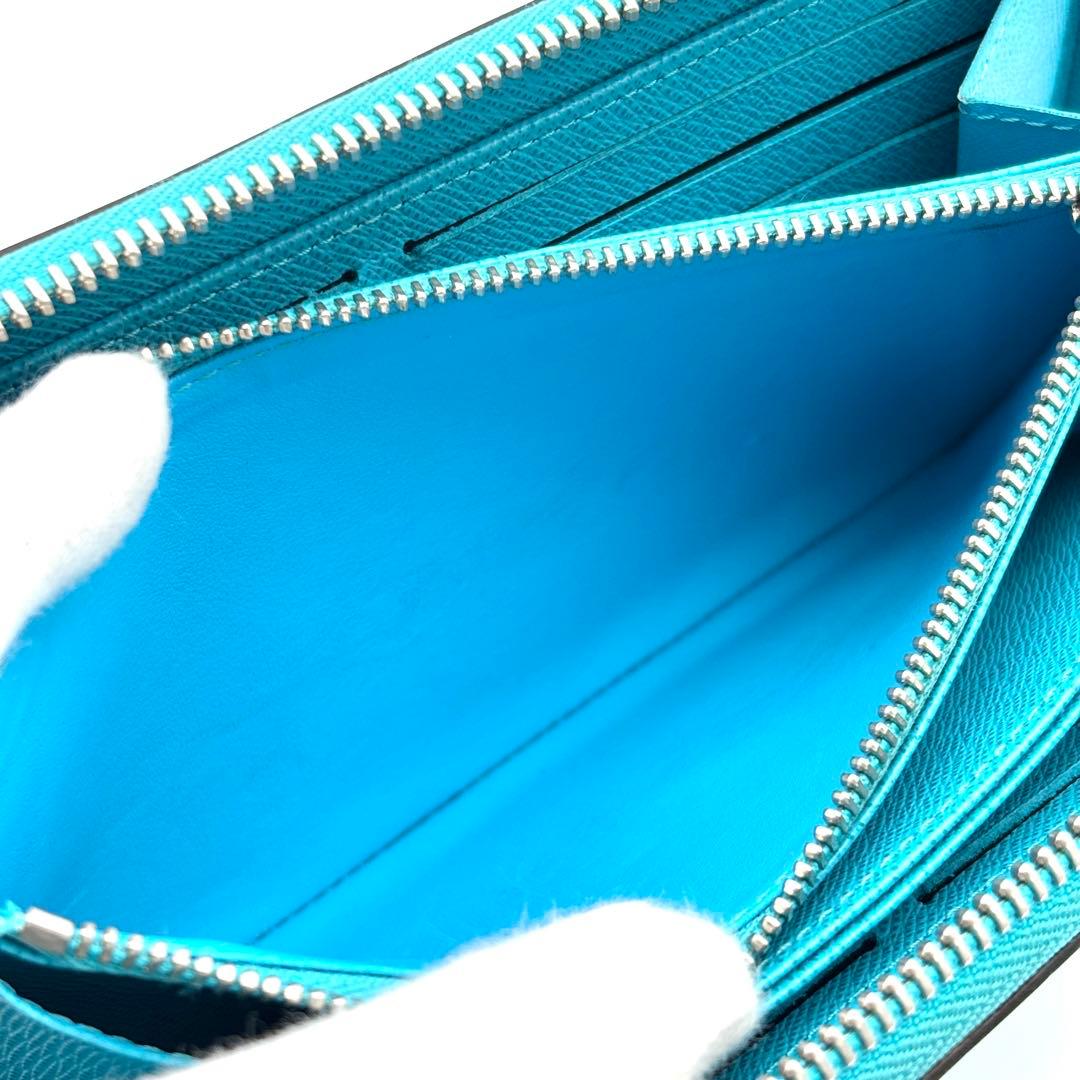 美品・RFIDモデル ルイヴィトン エピ ジッピーウォレット ターコイズブルー