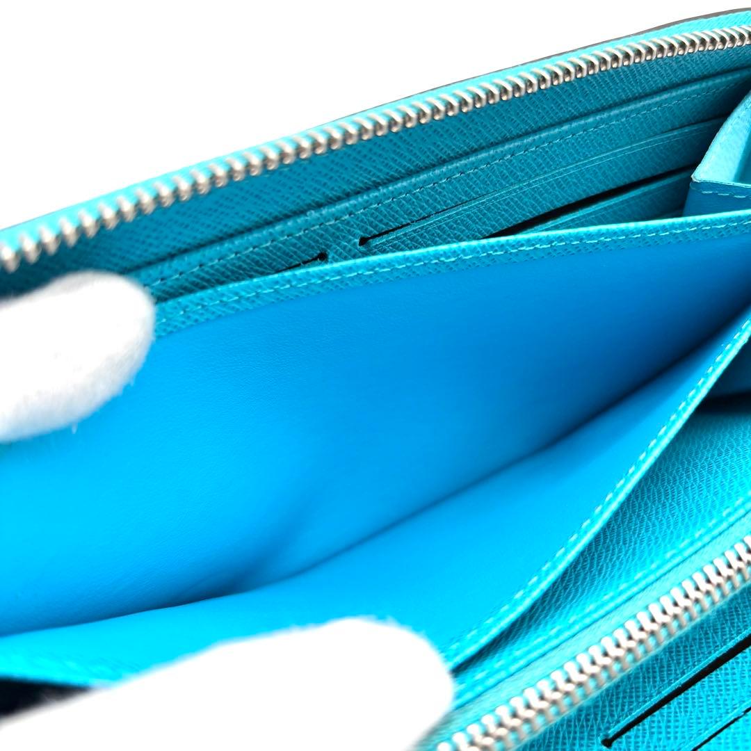 美品・RFIDモデル ルイヴィトン エピ ジッピーウォレット ターコイズブルー