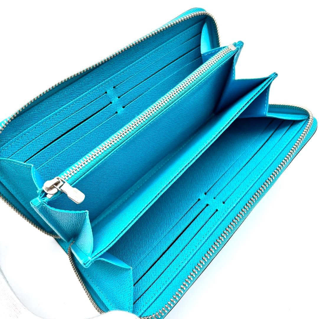 美品・RFIDモデル ルイヴィトン エピ ジッピーウォレット ターコイズブルー