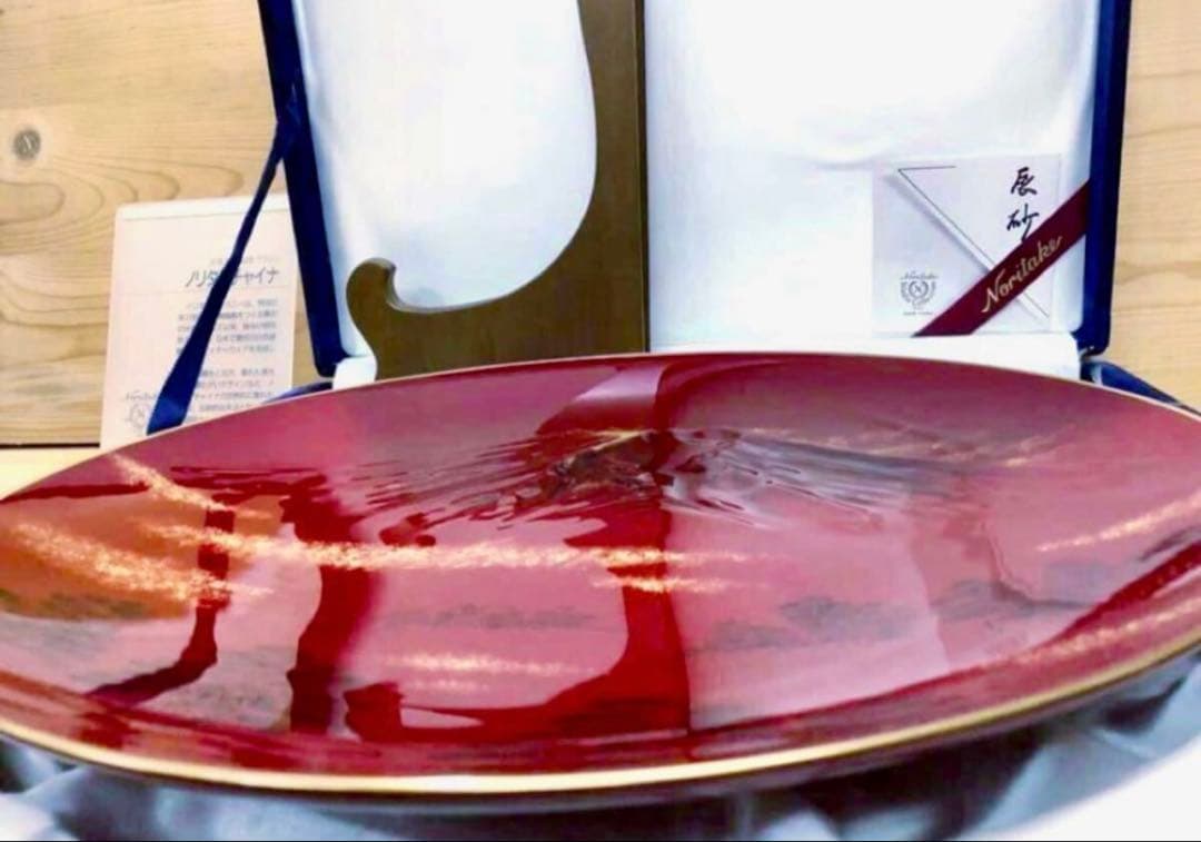 未使用/特価❕ノリタケ/ボーンチャイナ/赤富士/飾り皿/1点 大皿