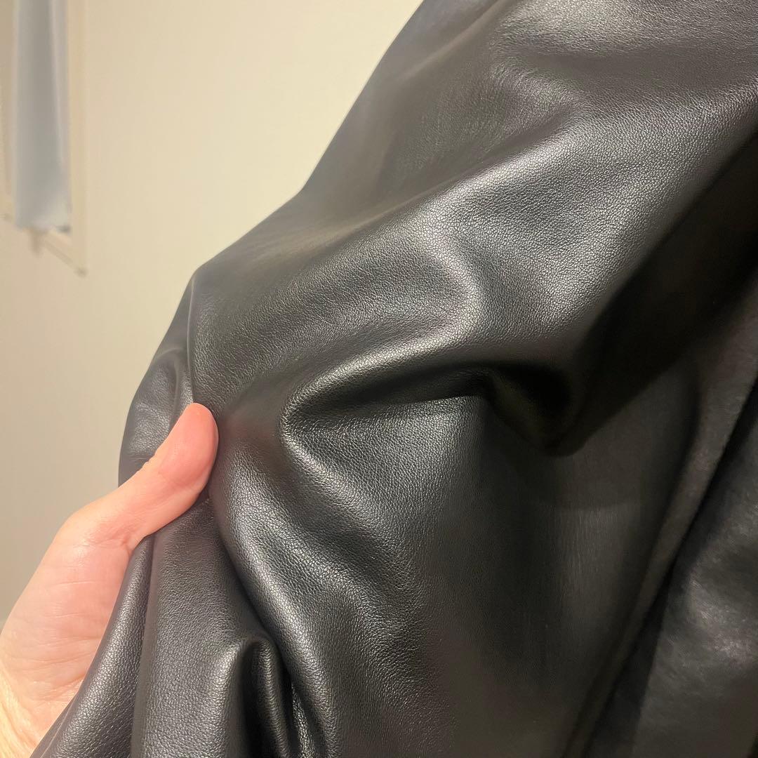 [美品]CLANEクラネ　EGG エッグFAKE LEATHER JACKET