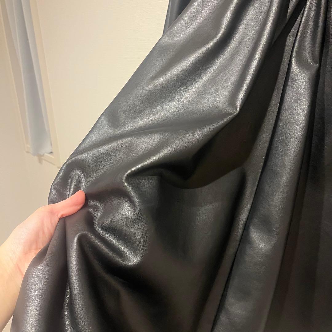 [美品]CLANEクラネ　EGG エッグFAKE LEATHER JACKET