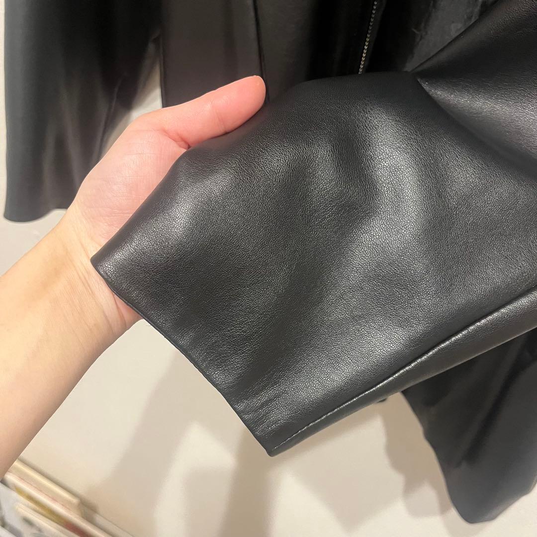 [美品]CLANEクラネ　EGG エッグFAKE LEATHER JACKET