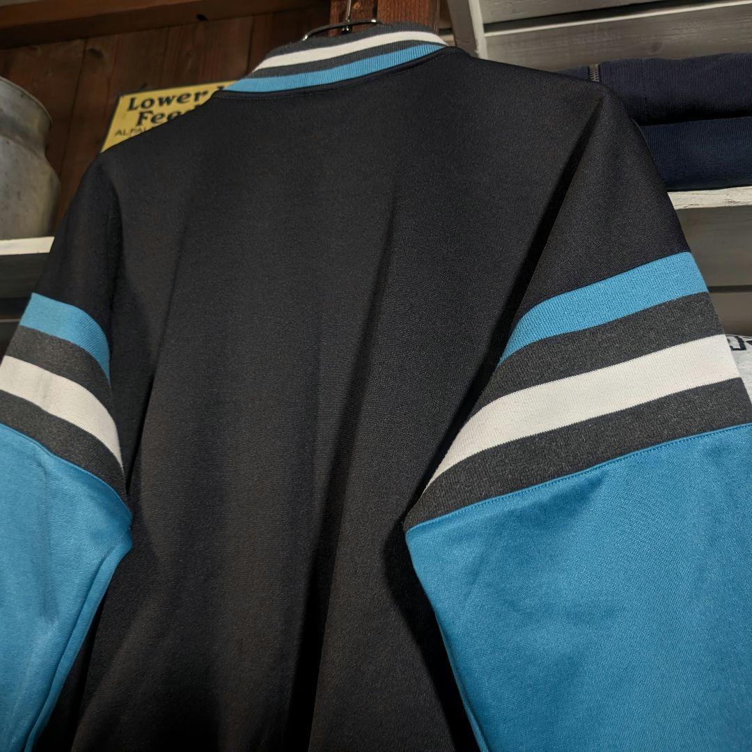 80s　old adidas ATPジャケット ワンポイント刺繍 ボーダー XL