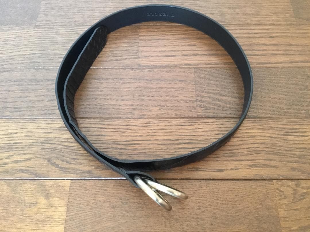 【試着のみ】THE SOLE クロコダイルダブルリングベルト 黒85