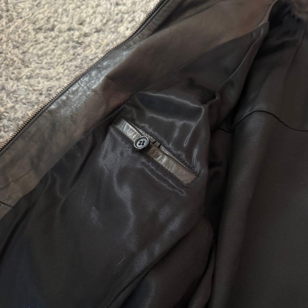 CINQUANTA チンクアンタ シングルライダースジャケット 牛革 黒 46