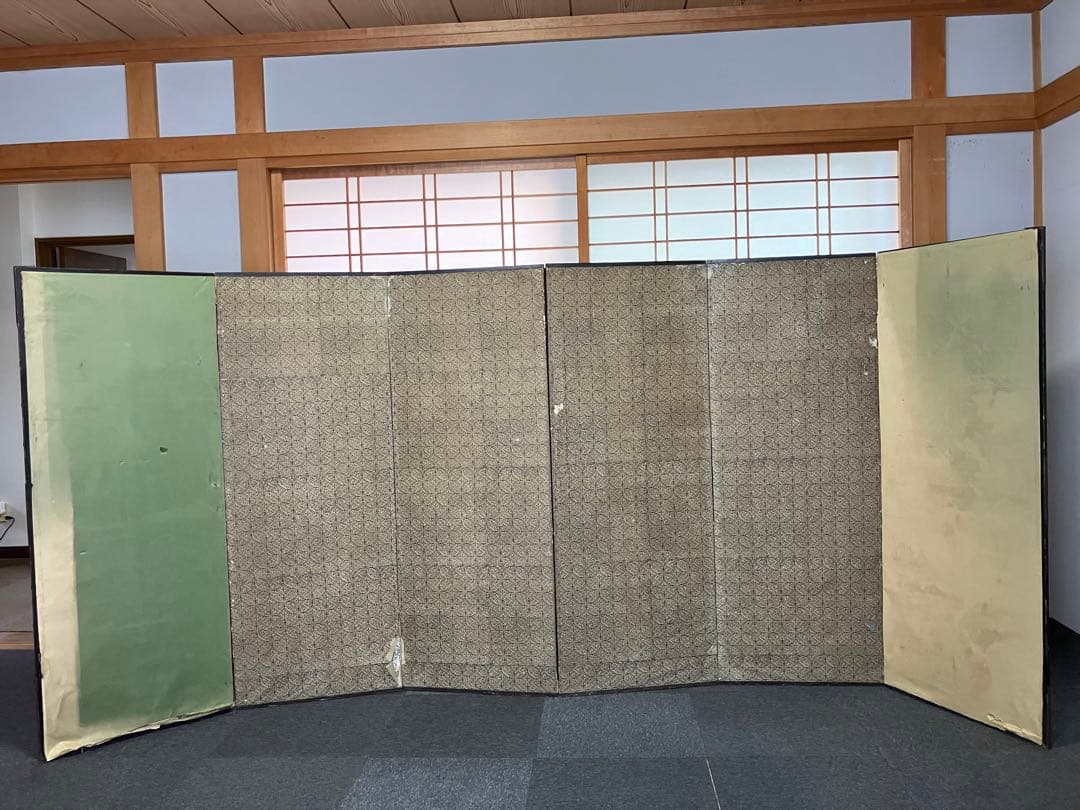 屏風 土佐守光孚 日本画 引取品 年代物 時代物 詳細不明