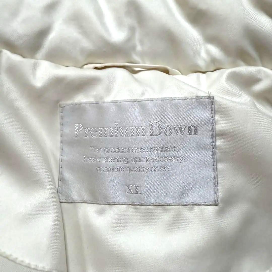 極美品 UNIQLO プレミアムダウンコート XL 白ファー付き ふわふわ　軽暖