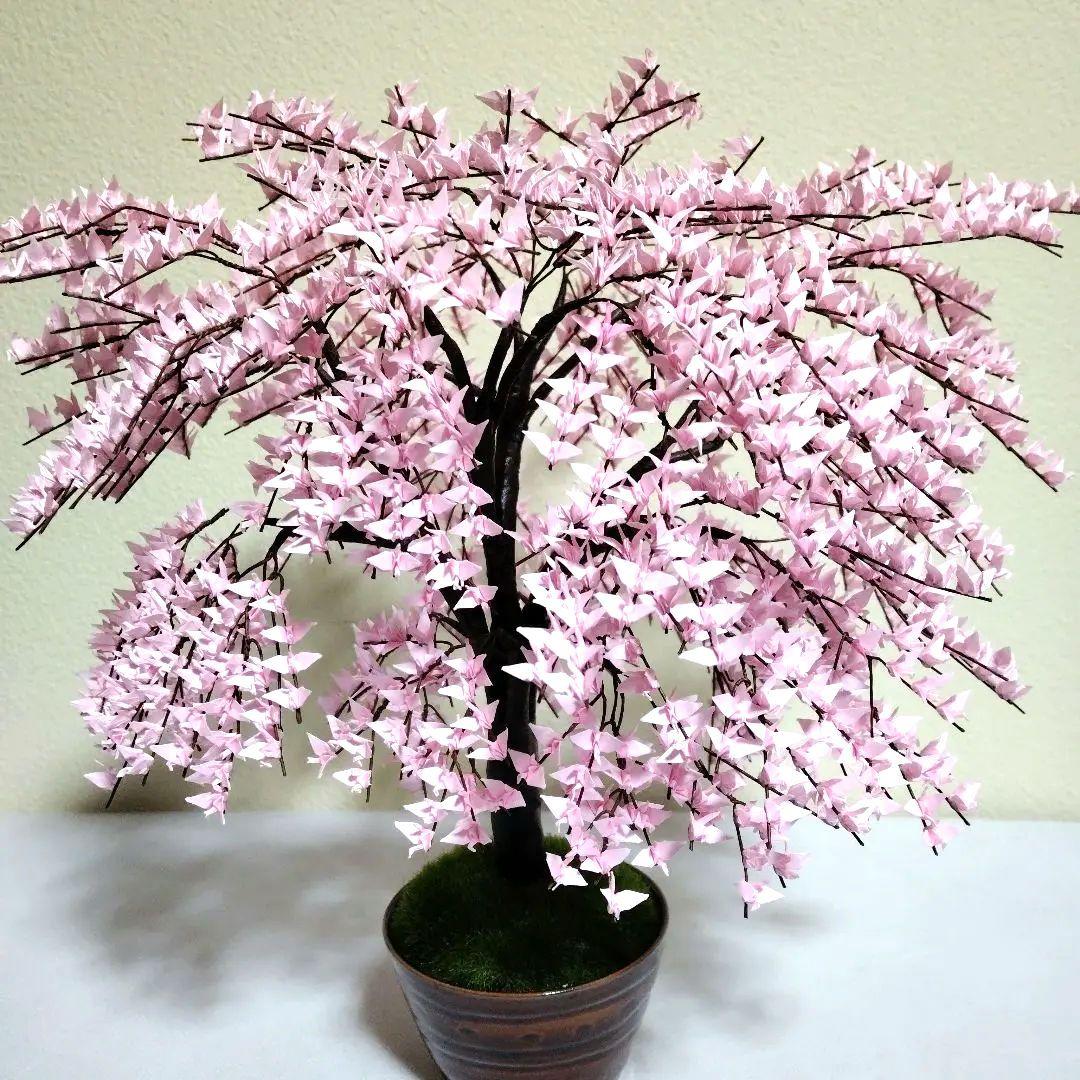 折り鶴盆栽(しだれ桜盆栽)No.49