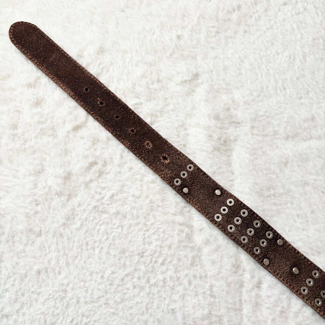 5839 【希少】 ディーゼル DIESEL スタッズベルト ブラウン Y2K