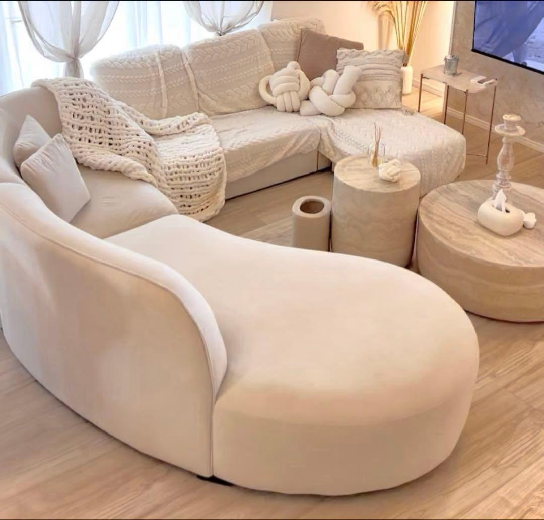 丸型カーブソファ 240cm アイボリー