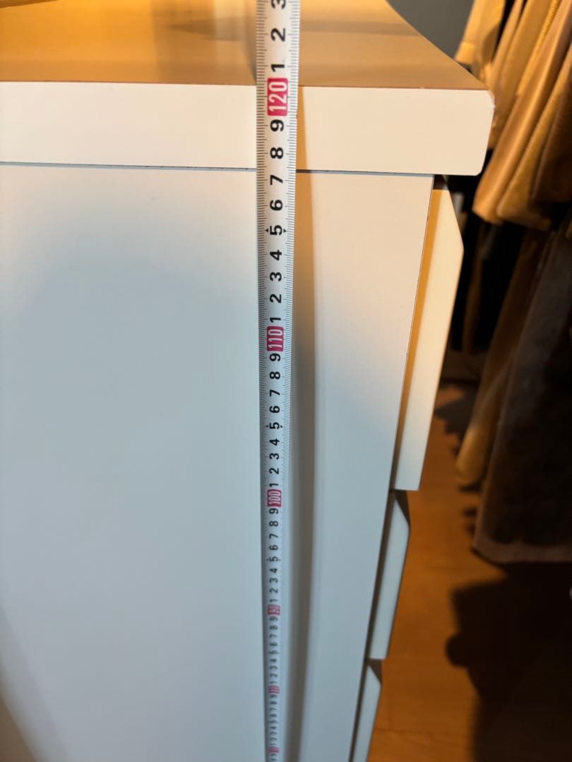 幅80 ハイチェスト　ホワイト　6段