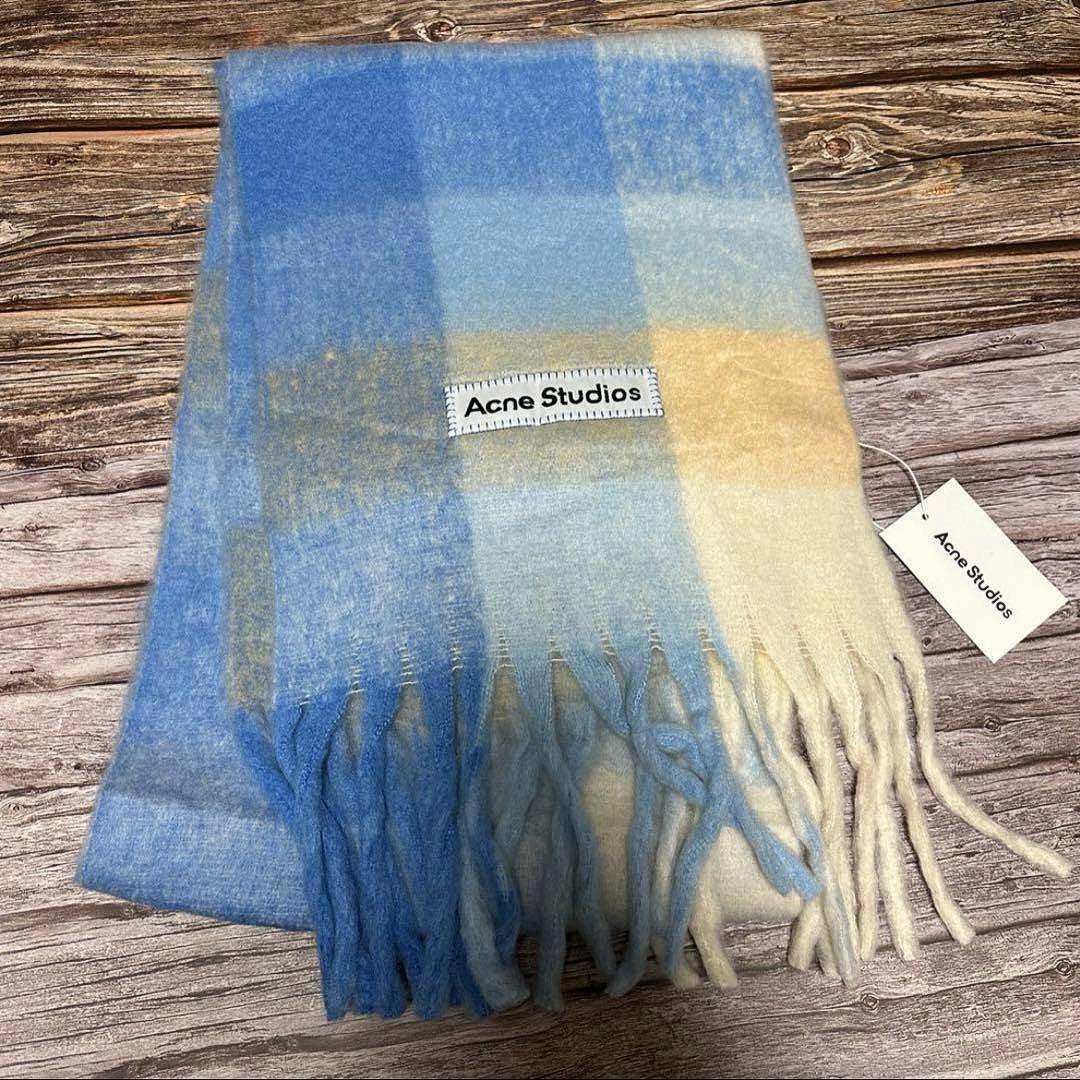 新品未使用 ACNE STUDIOS アクネストゥディオズ　ブルー系 マフラー