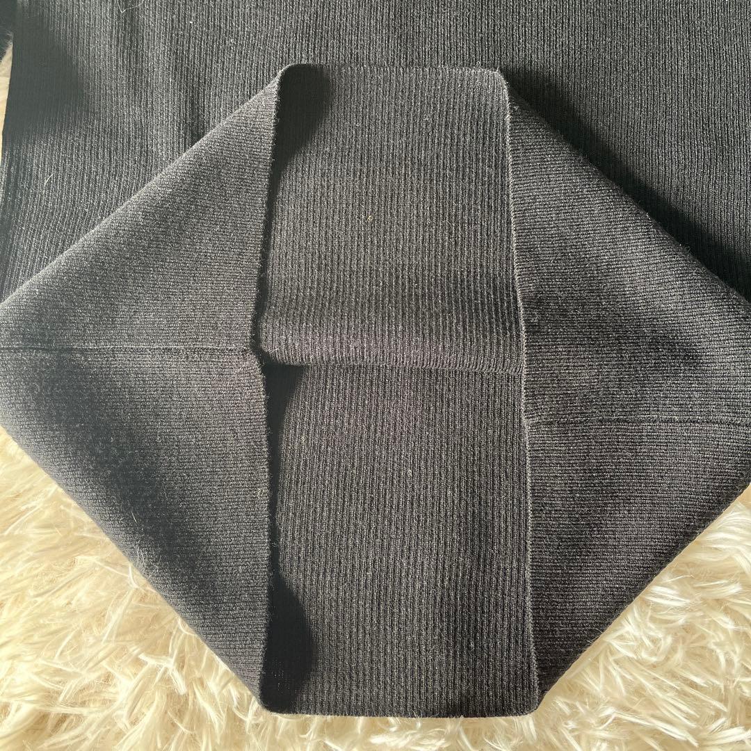 ★未使用級★L'AppartementボートネックRibKnit★指抜き★BK