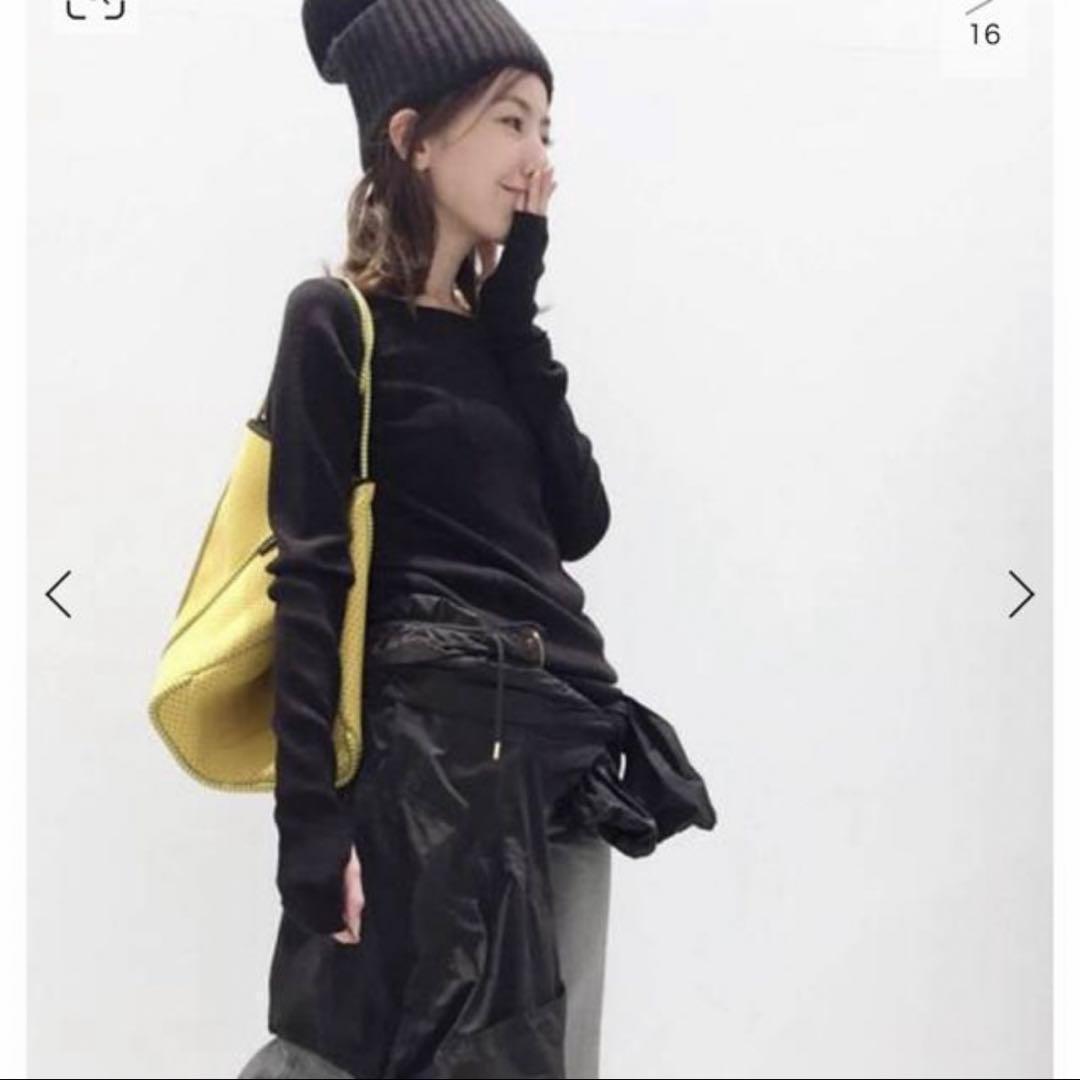 ★未使用級★L'AppartementボートネックRibKnit★指抜き★BK