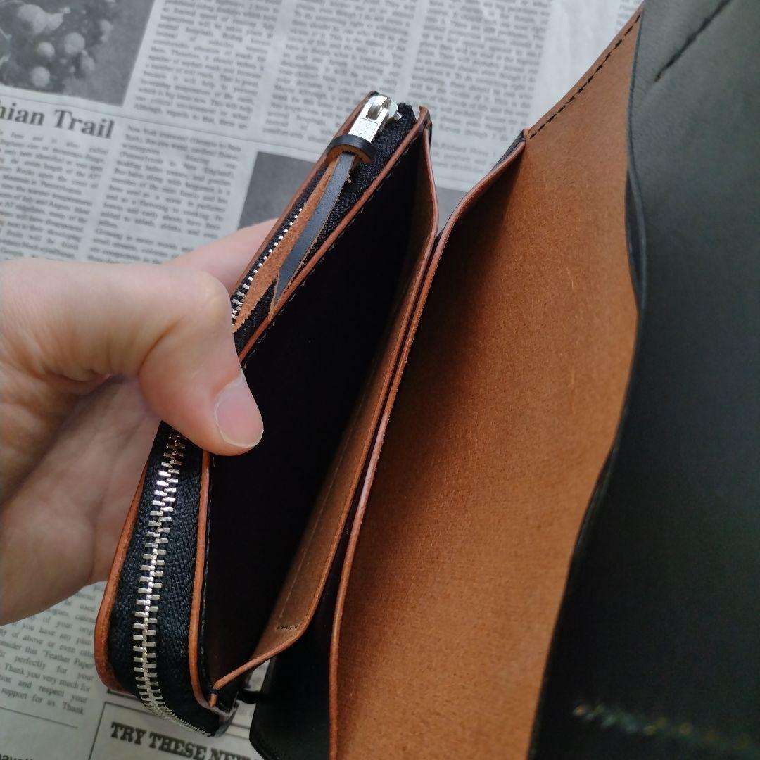 茶芯　2.5層　ミドルトラッカー　ウォレット　栃木レザー