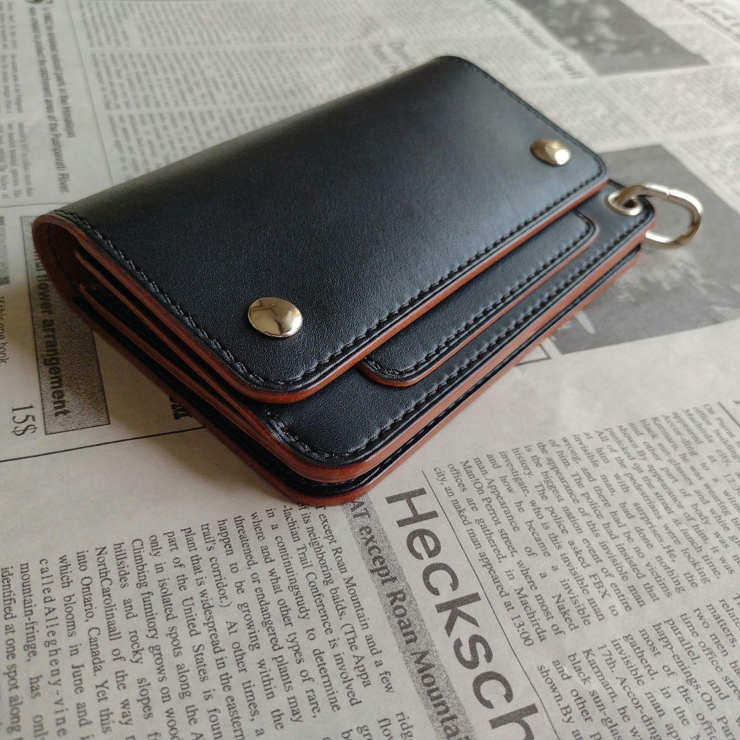 茶芯　2.5層　ミドルトラッカー　ウォレット　栃木レザー