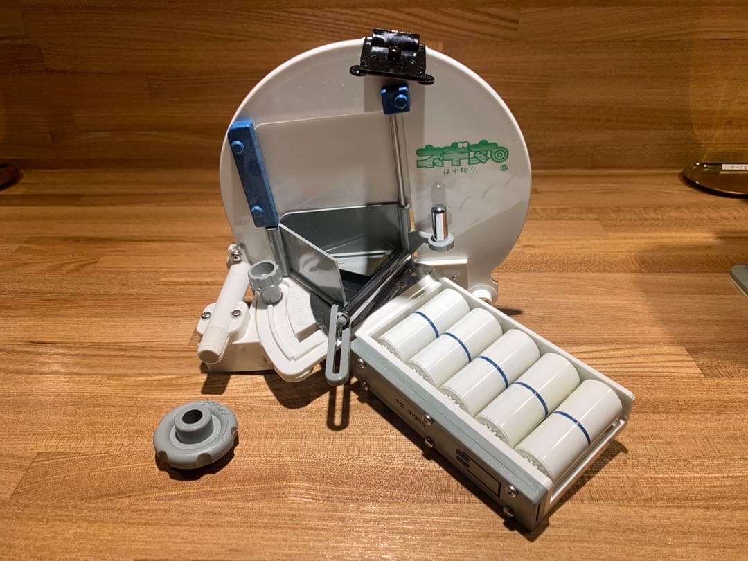 中古　千葉工業所　手動ネギ丸120 研磨機・替刃・ハス切り装置セット