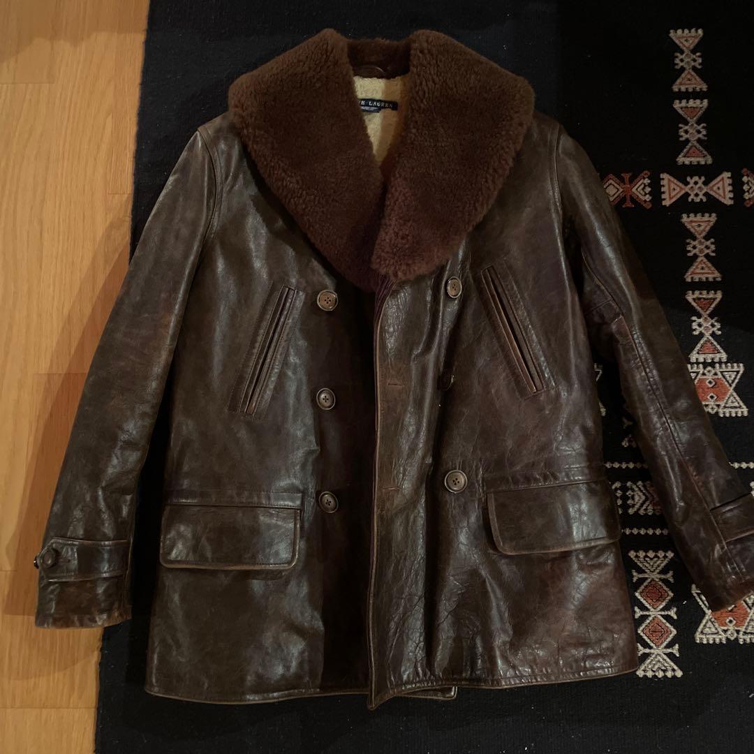 Ralph Lauren ラルフローレン　レザー　カーコート　ムートンコート
