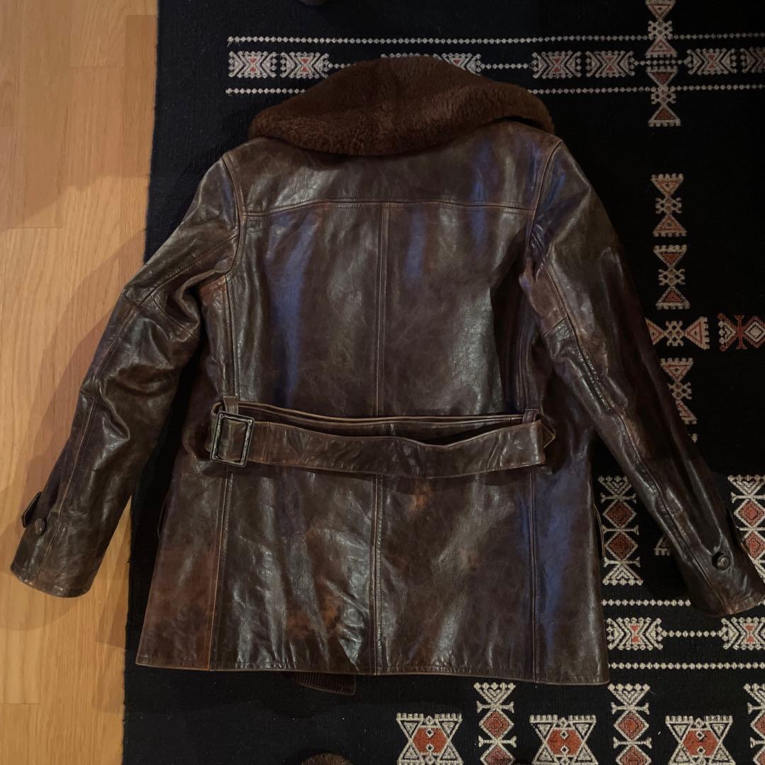 Ralph Lauren ラルフローレン　レザー　カーコート　ムートンコート