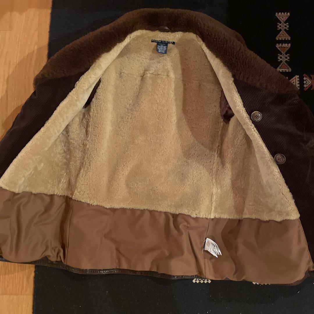 Ralph Lauren ラルフローレン　レザー　カーコート　ムートンコート