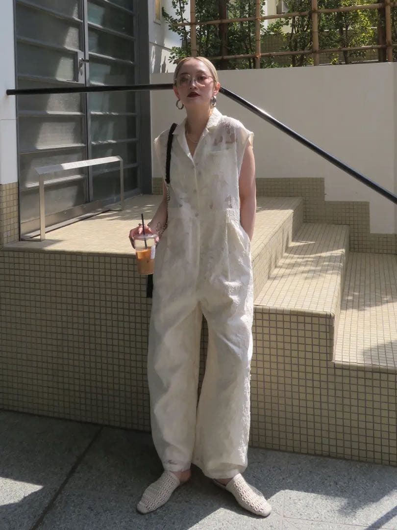 サロペット・オーバーオール・オールインワン AMERI SHEER JACQUARD TAILORED ROMPERS