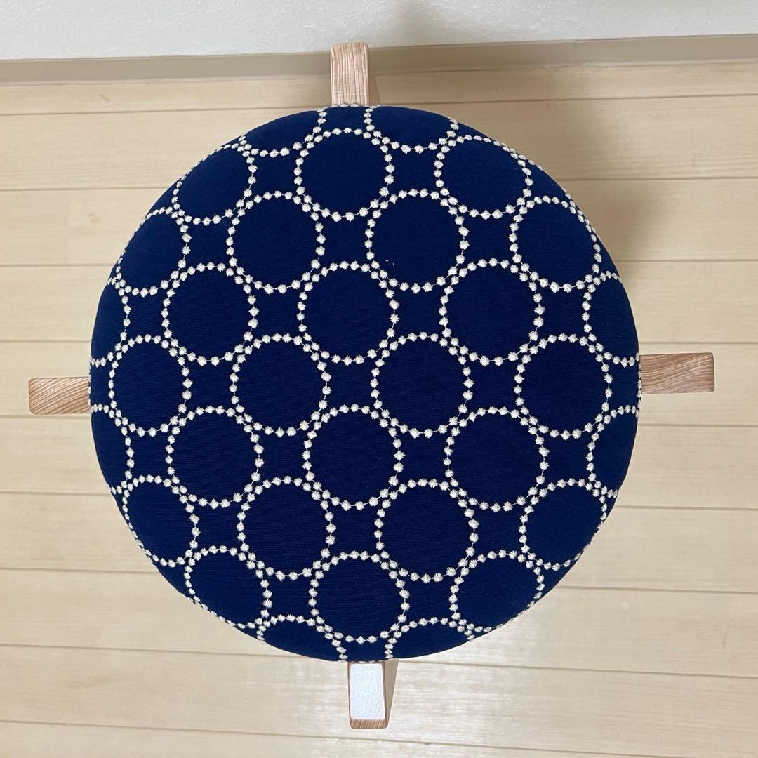 ミナペルホネン スツール タンバリン 角脚 【ネイビー/オレンジ】椅子 チェア