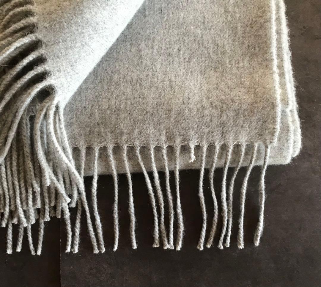 Johnstons カシミヤ100% 大判ストール　シルバー　ライトグレー