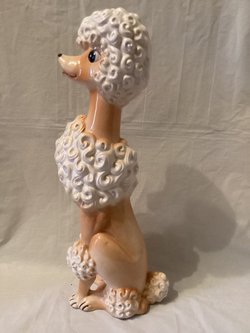 プードル 陶器製置物 インテリア　フュギュリン　レトロ　約43cm