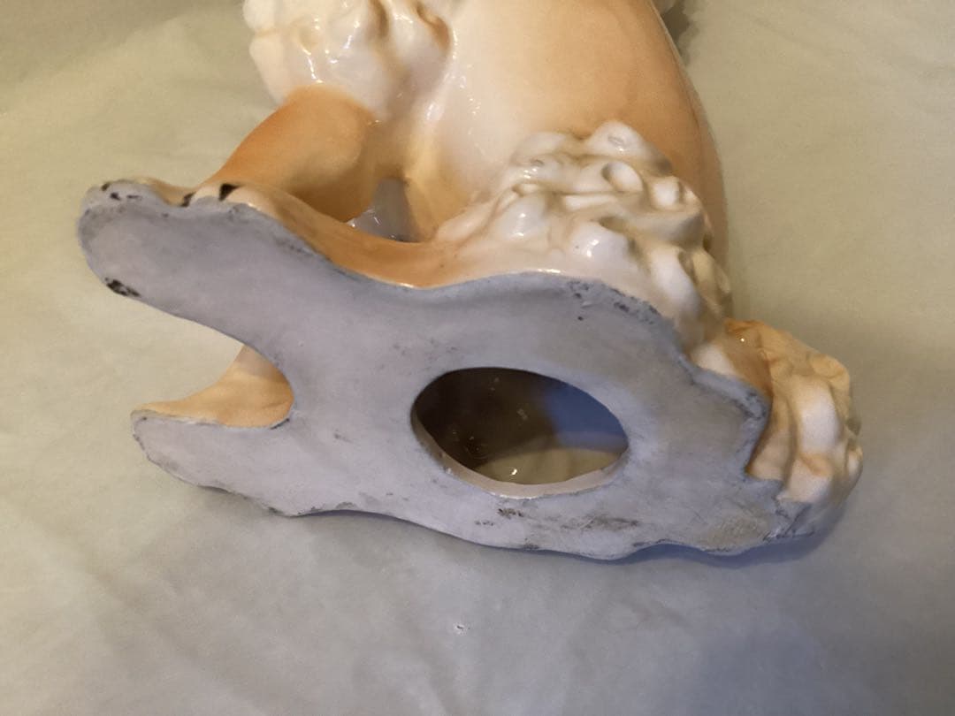 プードル 陶器製置物 インテリア　フュギュリン　レトロ　約43cm