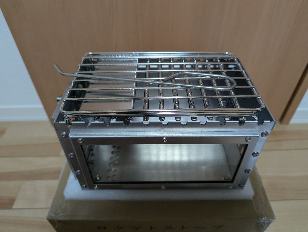 【新品】薪ストーブ 小型 オーブンタイプ アウトドア用 耐熱ガラス窓 収納バッグ