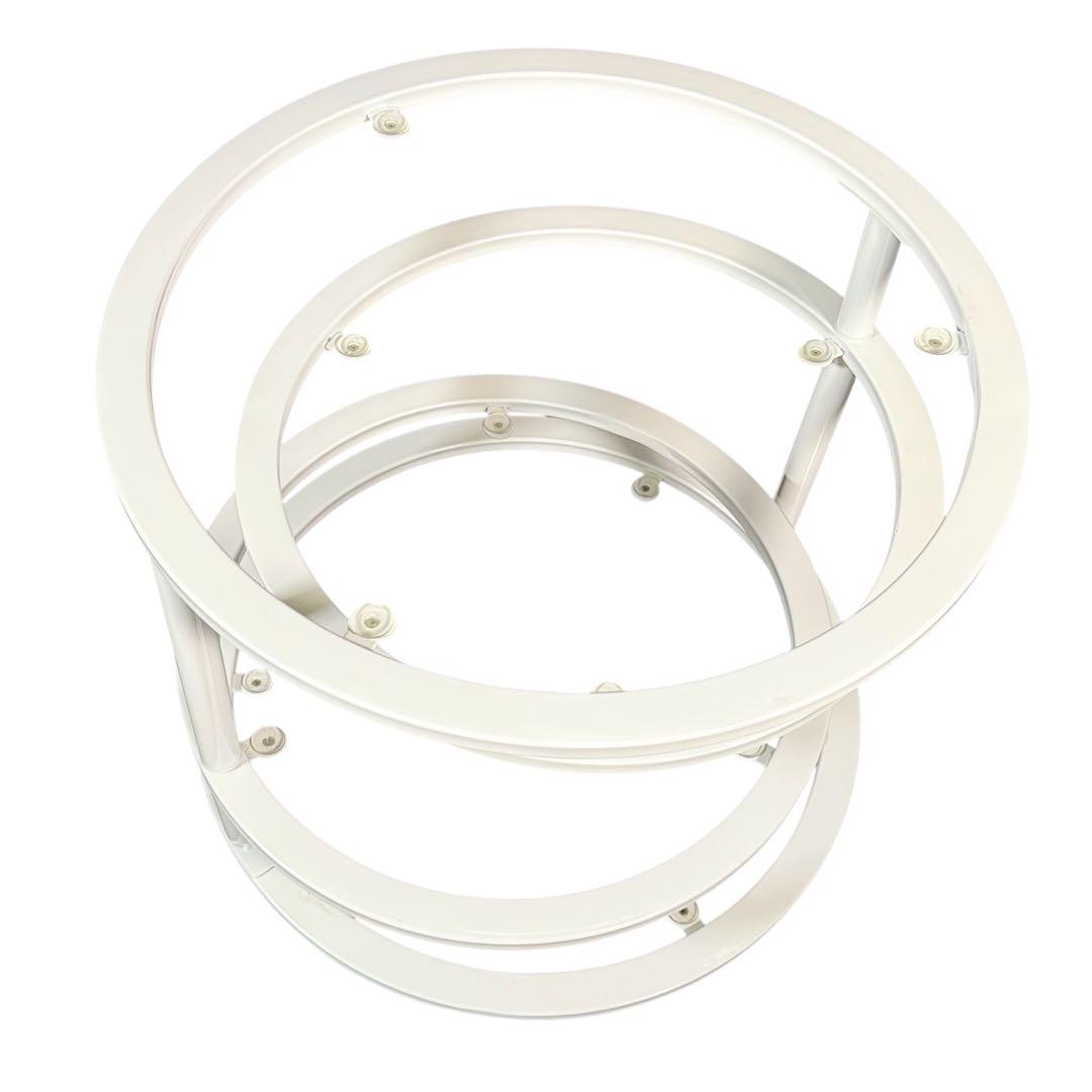 HR835 ミッドセンチュリー　レトロ　ガラステーブル　4枚　丸テーブル