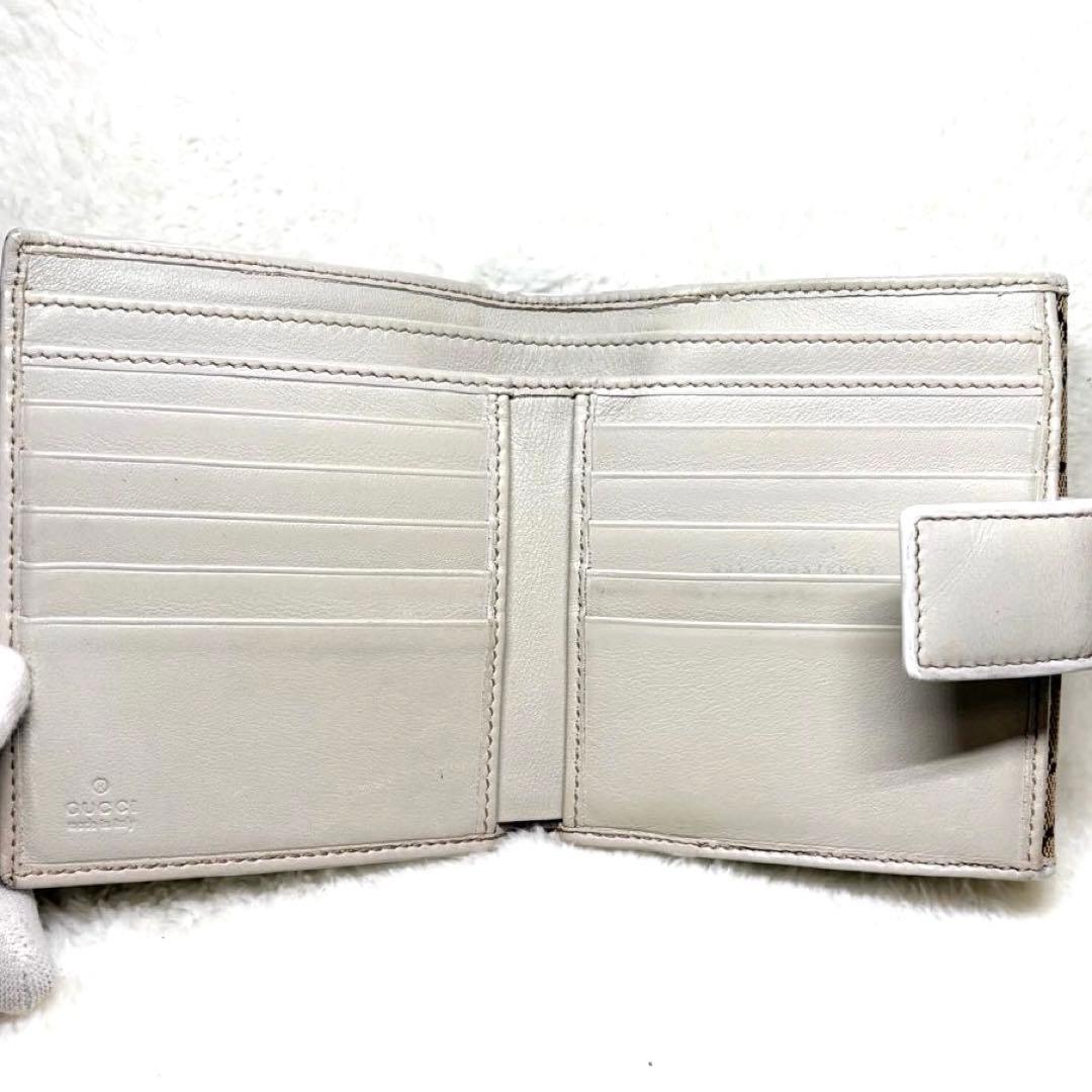 美品　GUCCI グッチ ヴィンテージ シェリーリボン 折り財布 GG柄 箱付