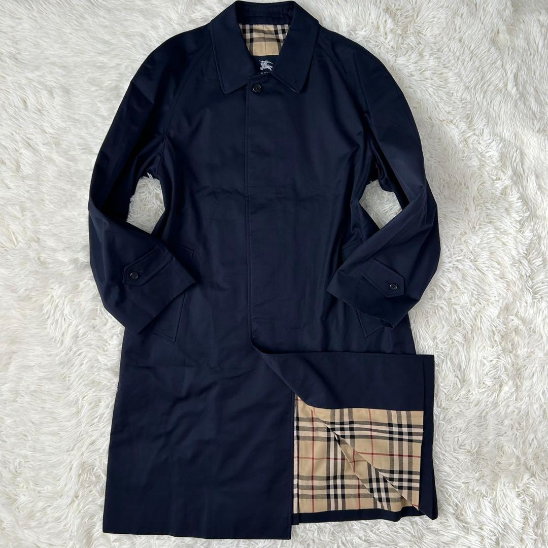【極美品/L】バーバリーロンドン ステンカラーコート アウター ノバチェック