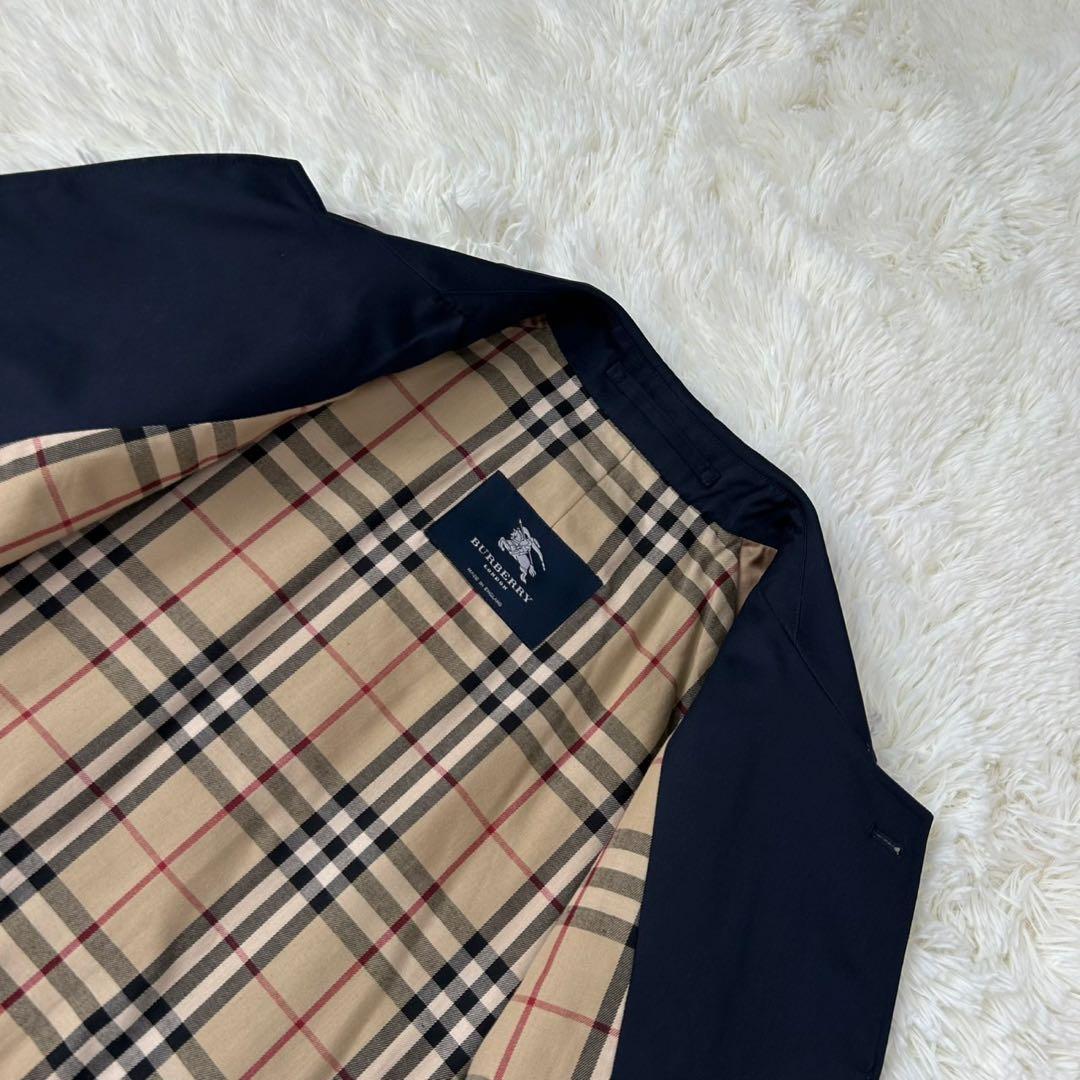 【極美品/L】バーバリーロンドン ステンカラーコート アウター ノバチェック